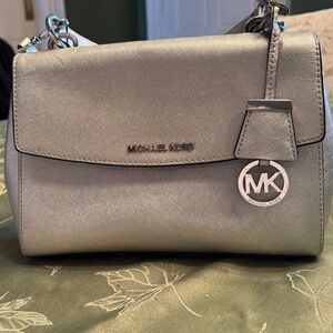 Michael Kors Metallic Gray Crossbody Bag